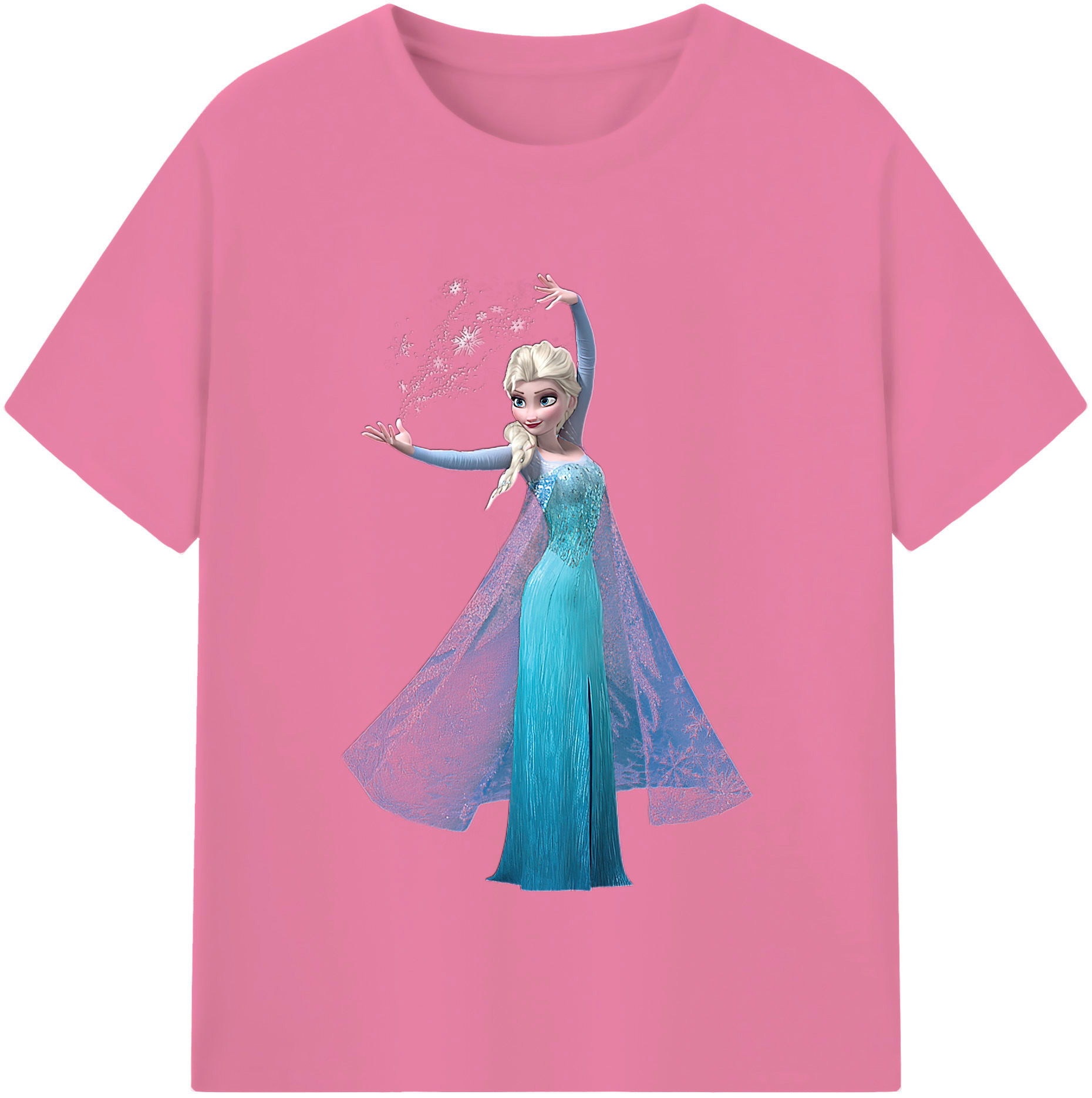（画像用） アナと雪の女王 アンナ エルサ Frozen Anna Elsa 綿100％半袖Tシャツ（フロントプリント）